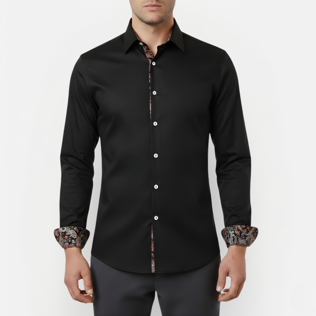 Herenoverhemd Paisley Print Lange Mouwen Casual