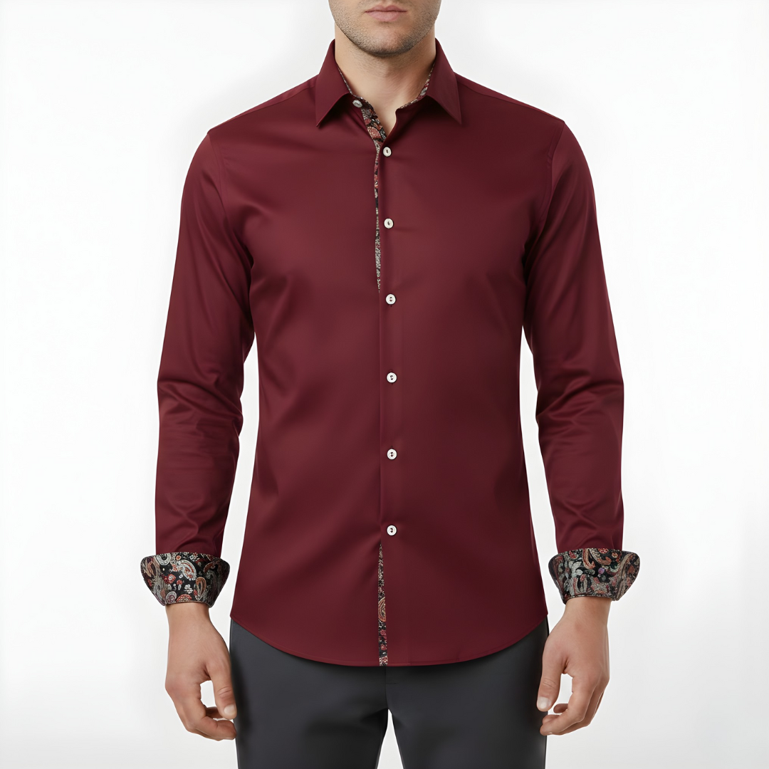 Herenoverhemd Paisley Print Lange Mouwen Casual