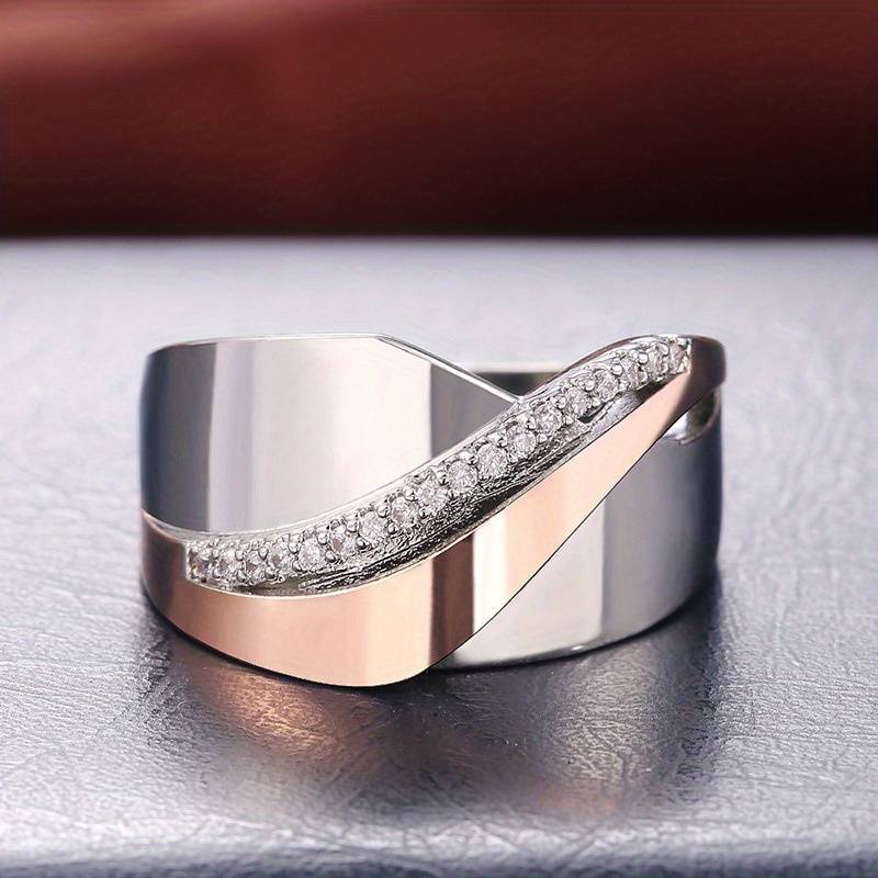 Elegante roségouden ring met sprankelende zirkonia