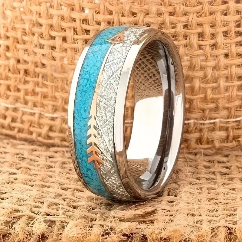 Elegante zilveren ring met antieke emaille afwerking