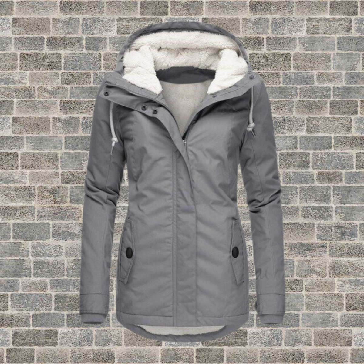 Winterjas Dames Capuchon Fleece Gevoerd Warm