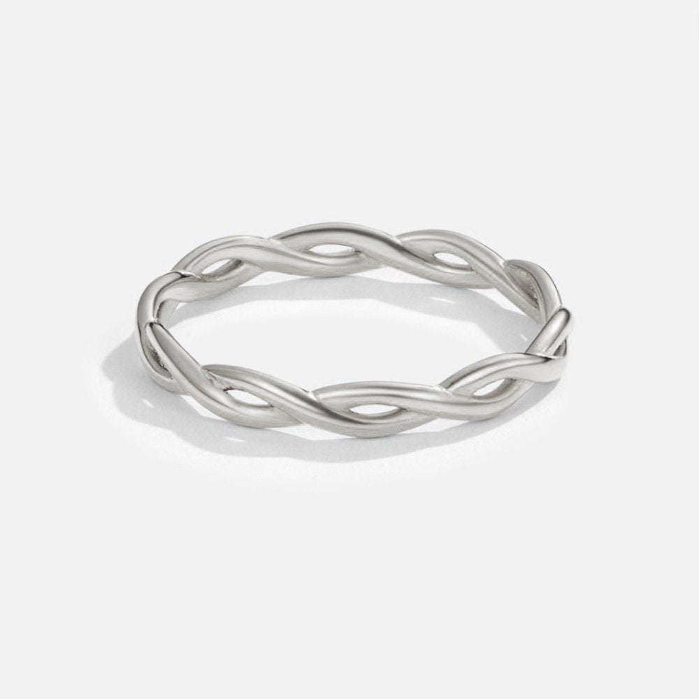 Eindeloze zilveren draai-ring