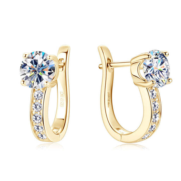 Elegante moissaniet oorbellen in goud
