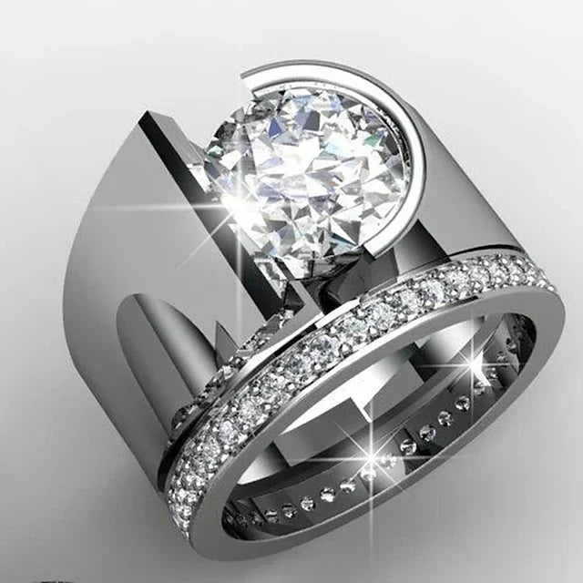 Stralende zilveren ring met zirkonia