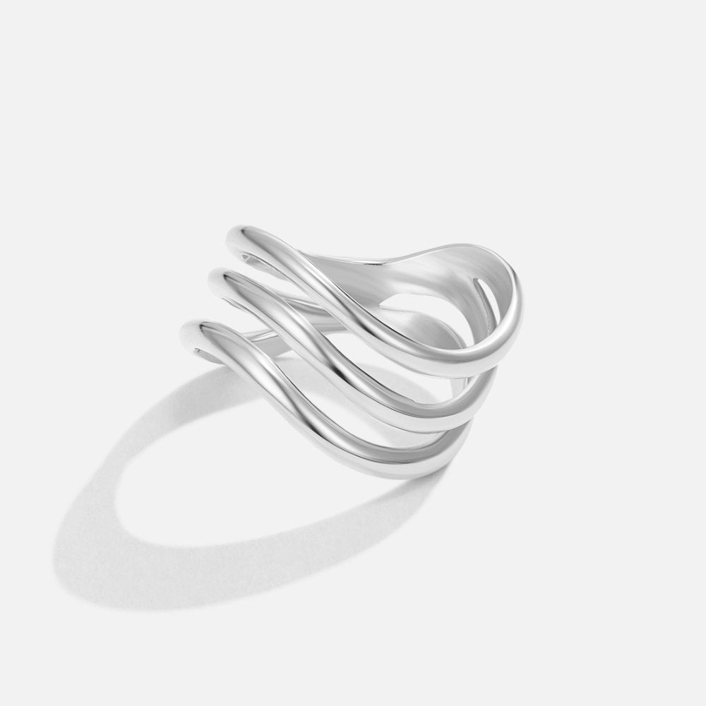 Elegante gelaagde ring van zilver