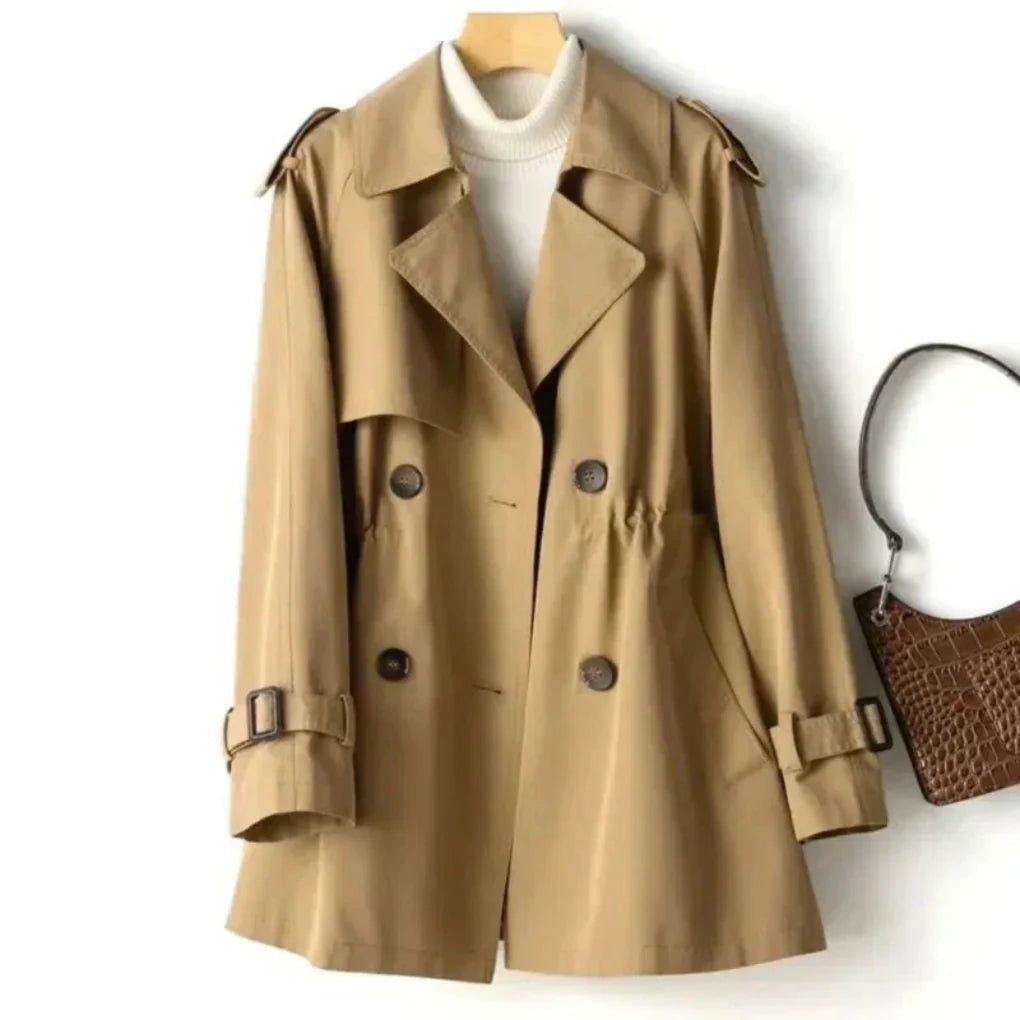 Klassieke Trenchcoat voor Dames met Dubbele Knoopsluiting