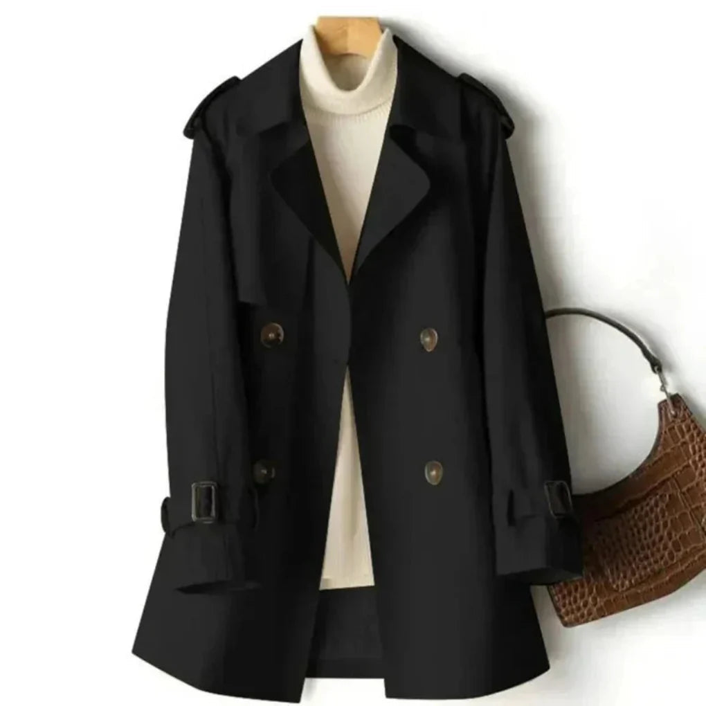 Klassieke Trenchcoat voor Dames met Dubbele Knoopsluiting