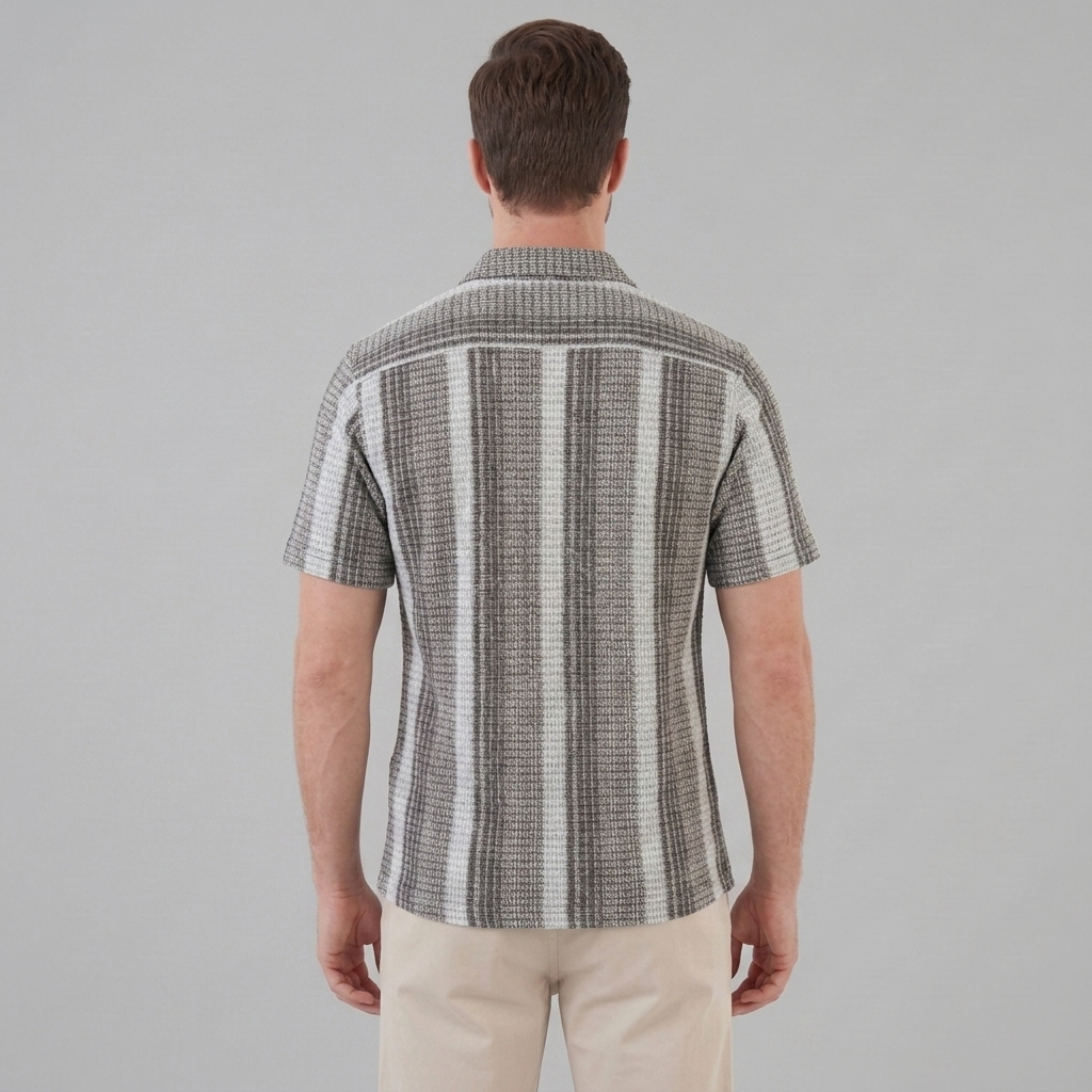 Korte Mouw Gestreept Overhemd Heren Casual Zomer