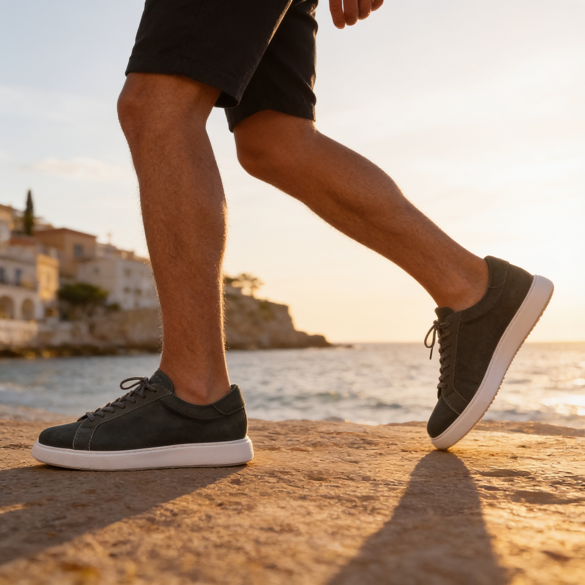 Lage Sneakers Heren Suede Grijs Casual