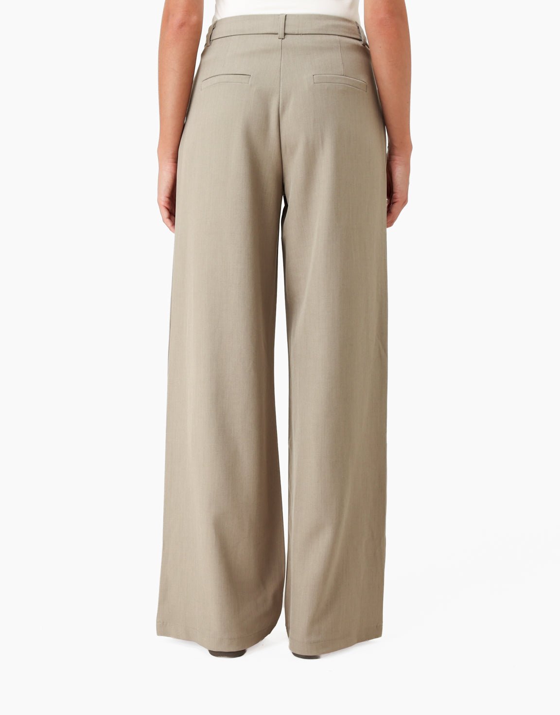 Licht Taupe Wijde Pasvorm - Pantalon