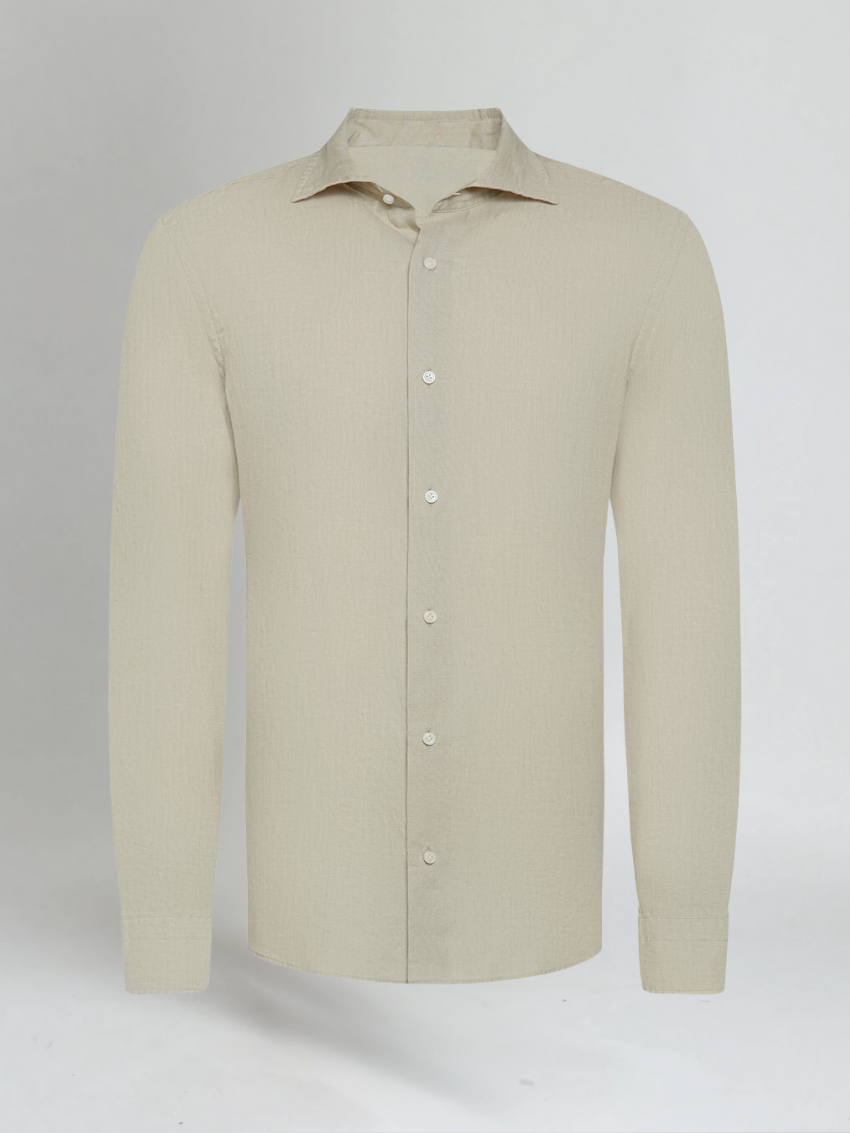Linnen Overhemd Heren Lange Mouwen Slim Fit Casual
