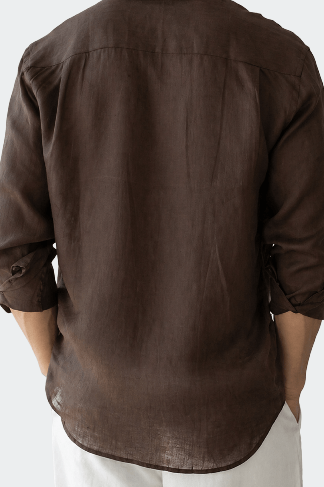 Linnen Overhemd Heren Relaxed Fit Spread Collar