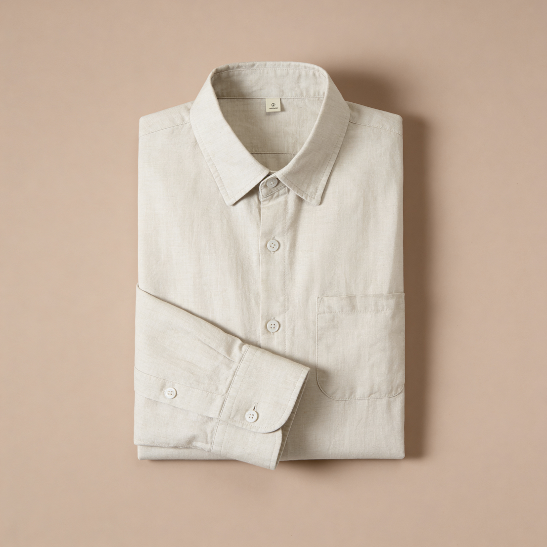 Linnen Shirt Heren Lange Mouwen Casual Zomer
