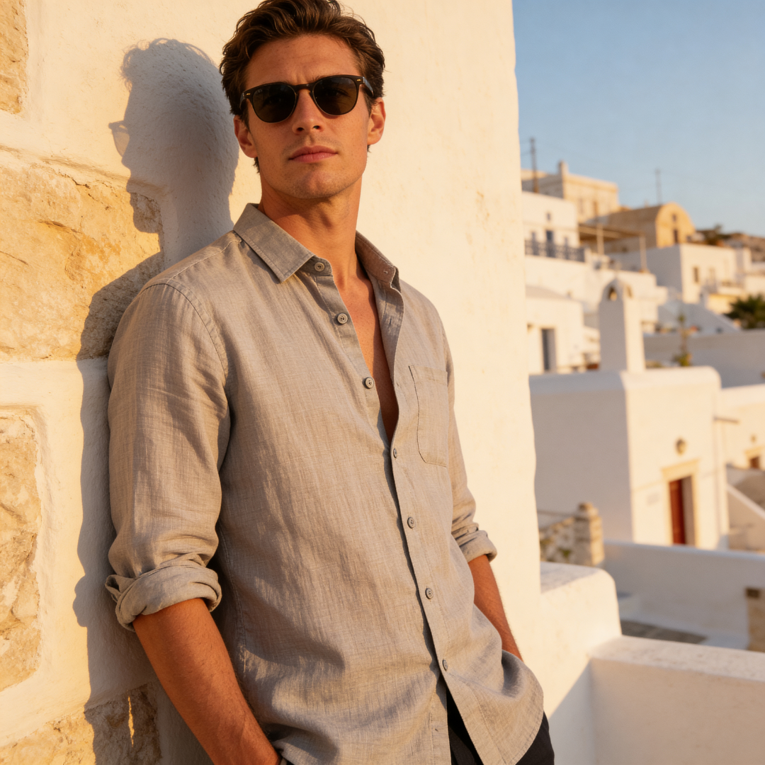 Linnen Shirt Heren Lange Mouwen Casual Zomer