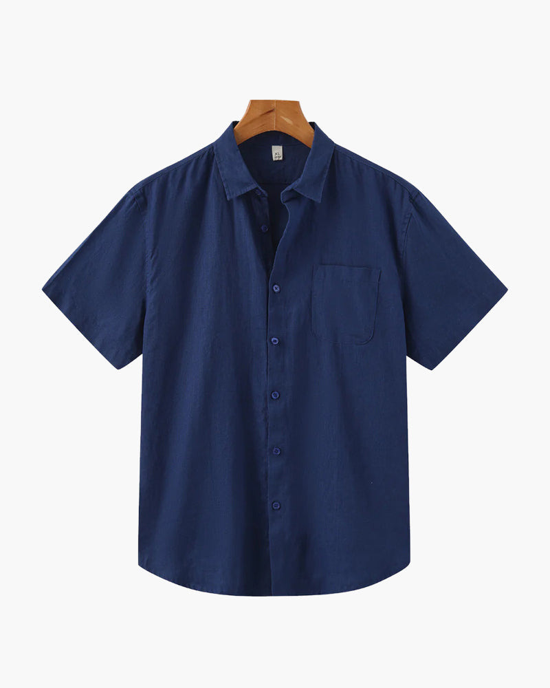 Linnen Shirt Korte Mouwen Heren Zomer Casual