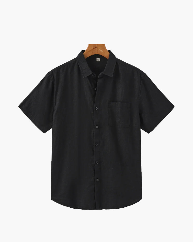 Linnen Shirt Korte Mouwen Heren Zomer Casual