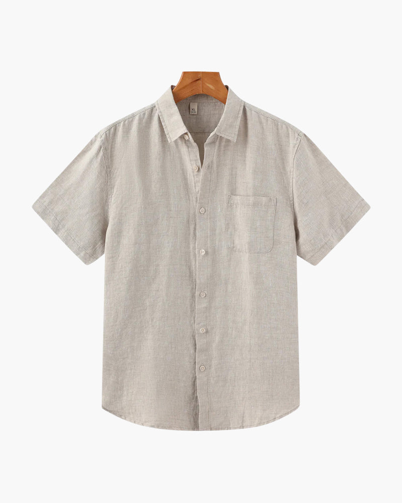 Linnen Shirt Korte Mouwen Heren Zomer Casual