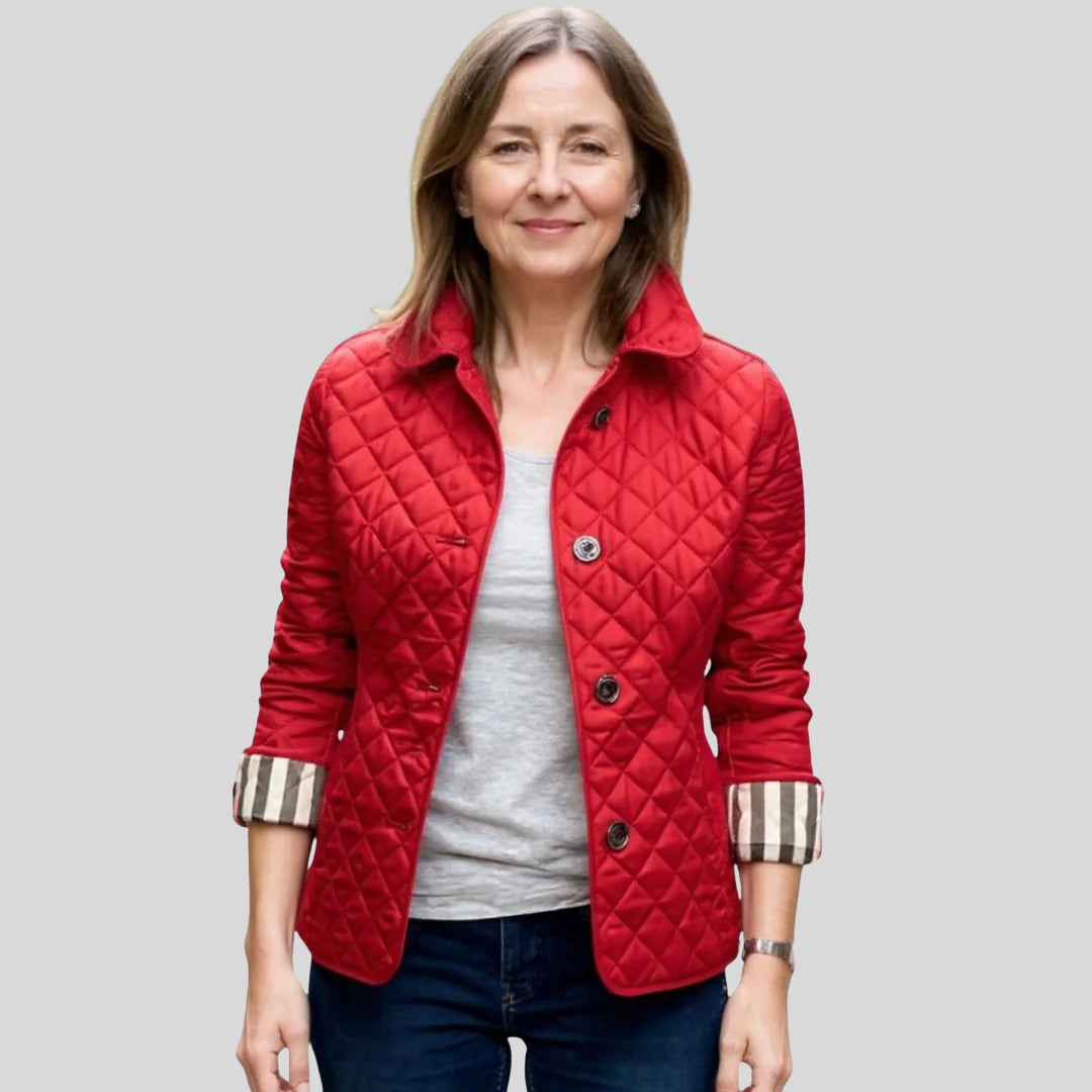 Luxe Gequiltte Jas voor Dames met Kraag