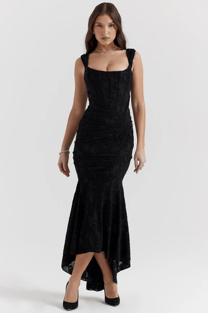 Maxi Jurk Dames Ronde Hals Lange Mouwen Casual