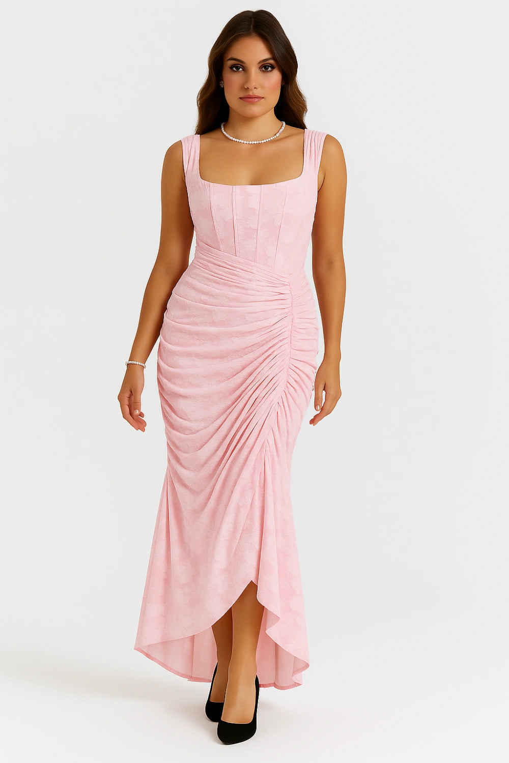 Maxi Jurk Dames Ronde Hals Lange Mouwen Casual