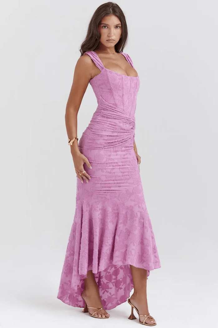 Maxi Jurk Dames Ronde Hals Lange Mouwen Casual