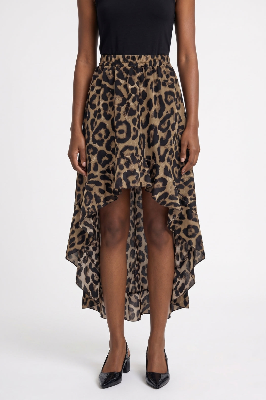 Midi Rok Dames Asymmetrisch Elastische Taille Print Casual