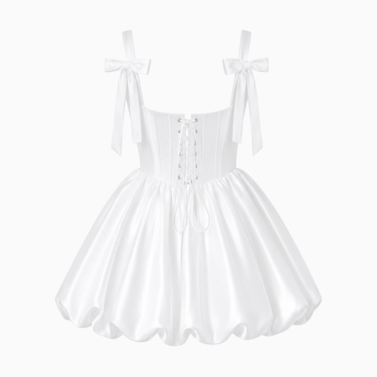 Mini Jurk Dames Korset Wit Casual
