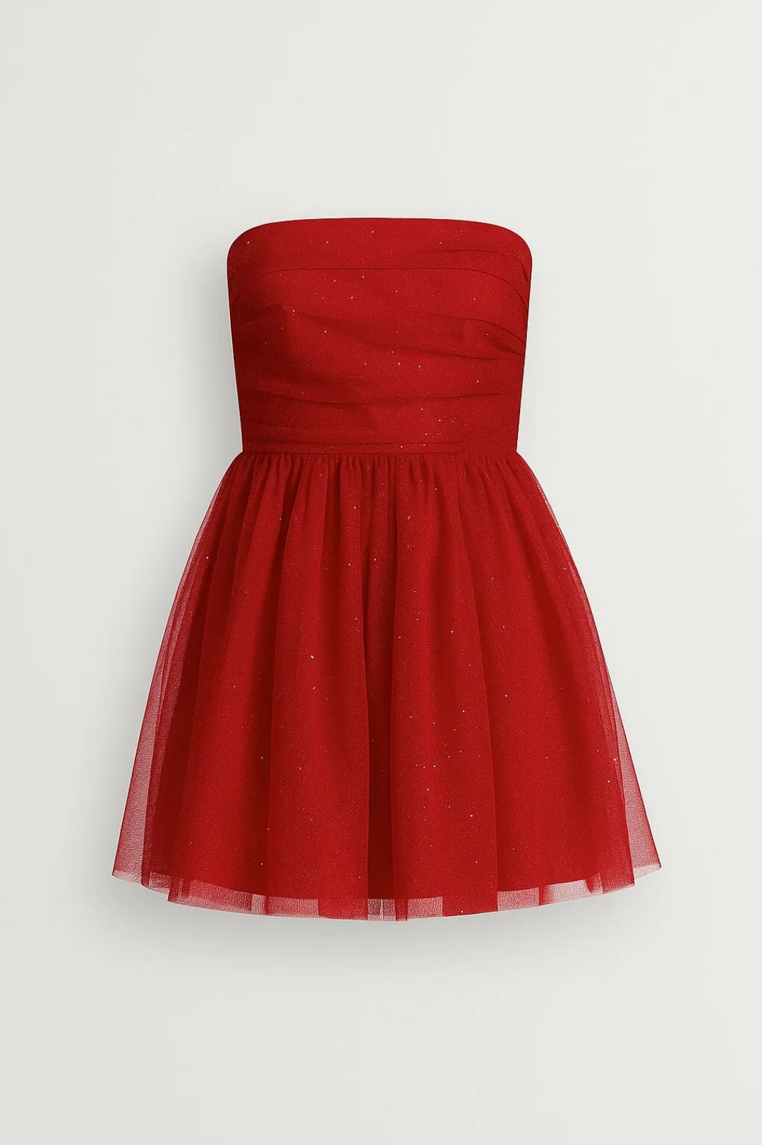 Mini Jurk Dames Strapless Tule Volumineus Feest