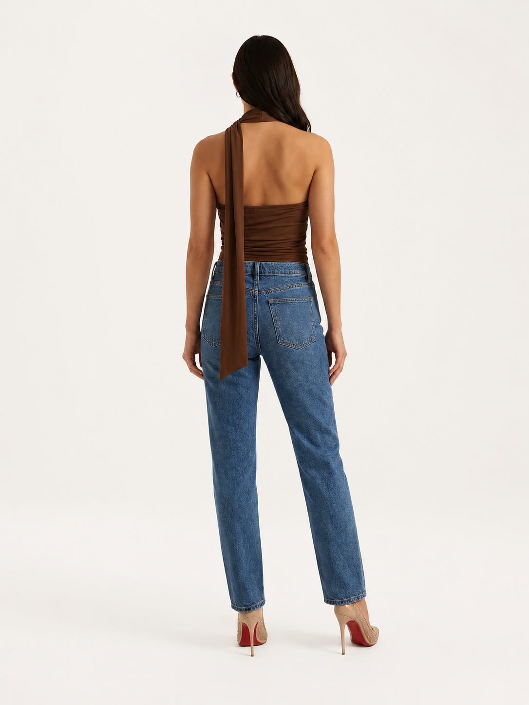 Neckholder Top Dames V-Hals Lange Mouwen Casual