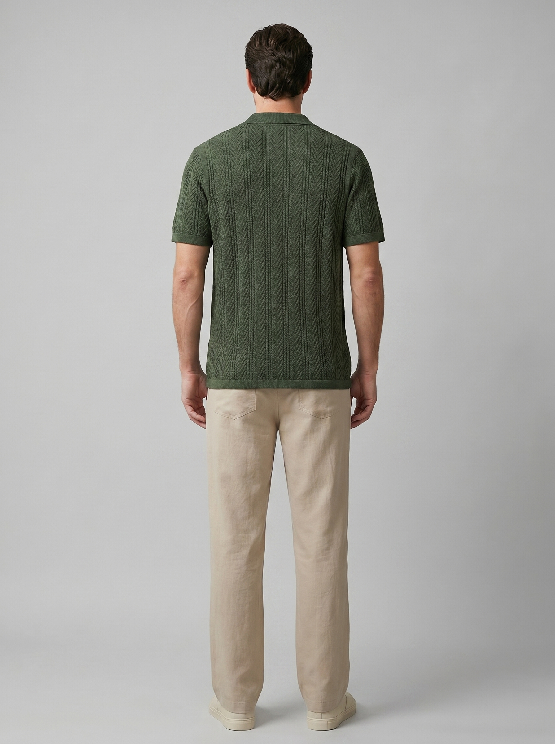 Open-Knit Shirt Trousers Set Heren Zomer Casual