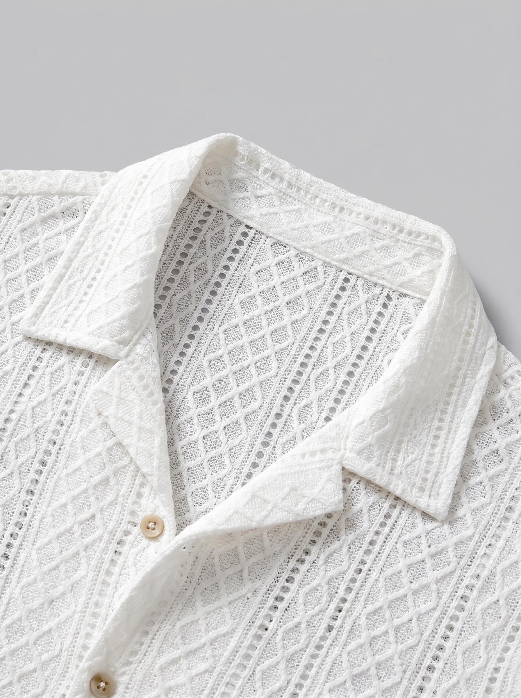 Open-Knit Shirt Trousers Set Heren Zomer Casual