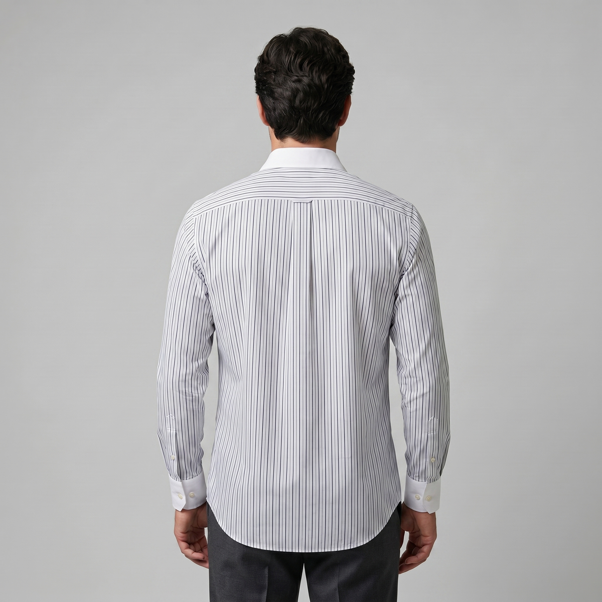 Overhemd Heren Slim Fit Lange Mouwen Gestreept Formeel