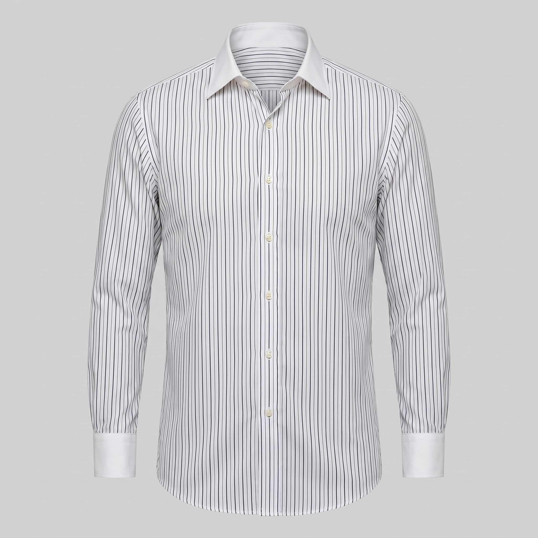Overhemd Heren Slim Fit Lange Mouwen Gestreept Formeel