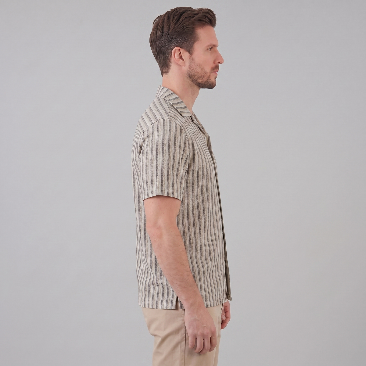 Overhemd Heren Verticale Strepen Resort Casual Zomer