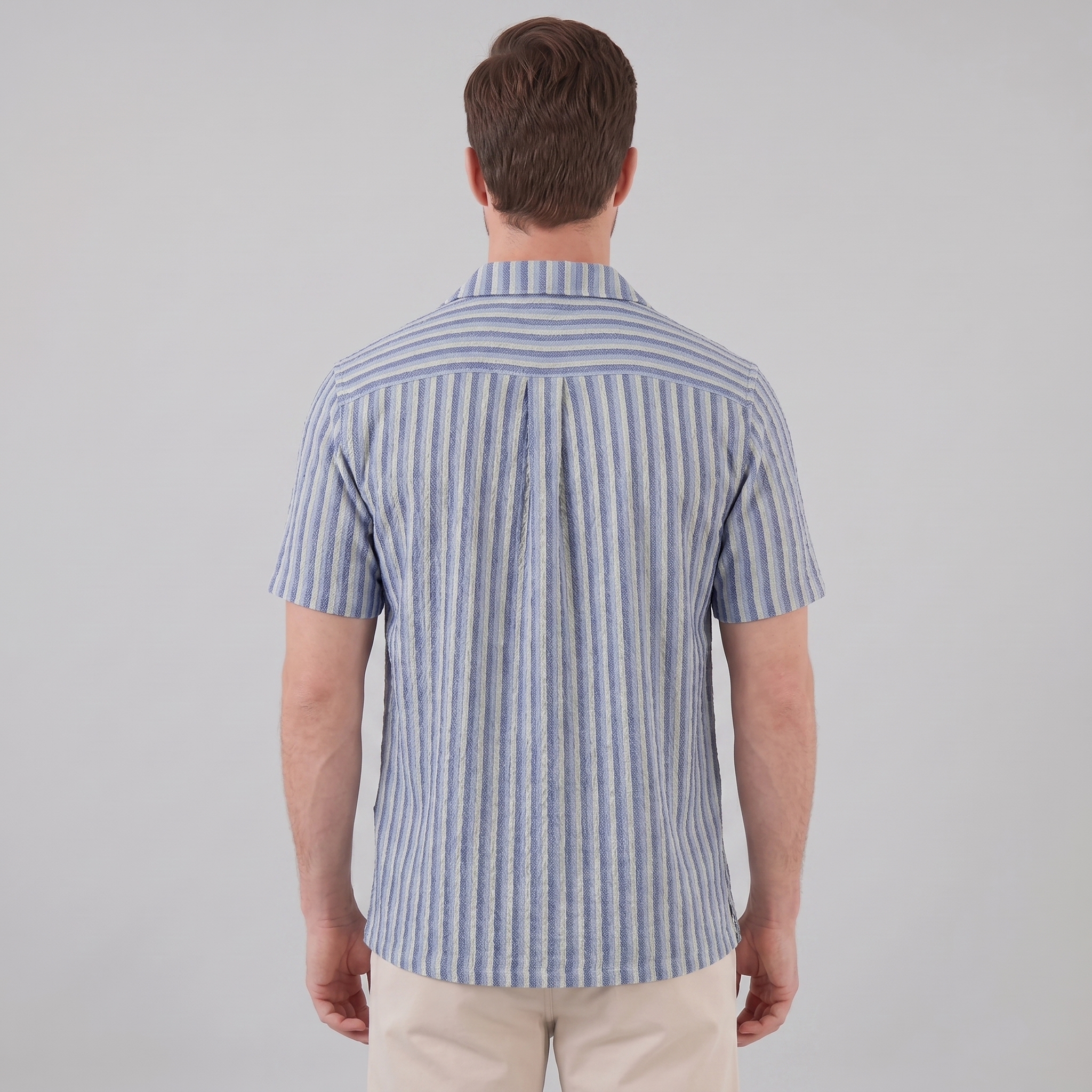 Overhemd Heren Verticale Strepen Resort Casual Zomer