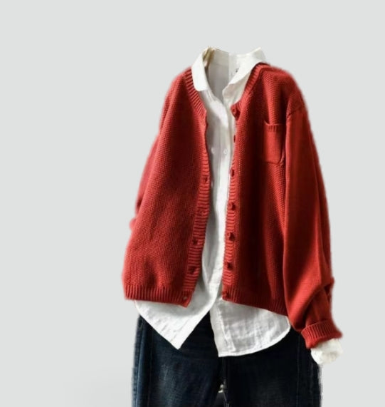 Oversized Cardigan voor Dames met Zakken en een Luxe uitstraling