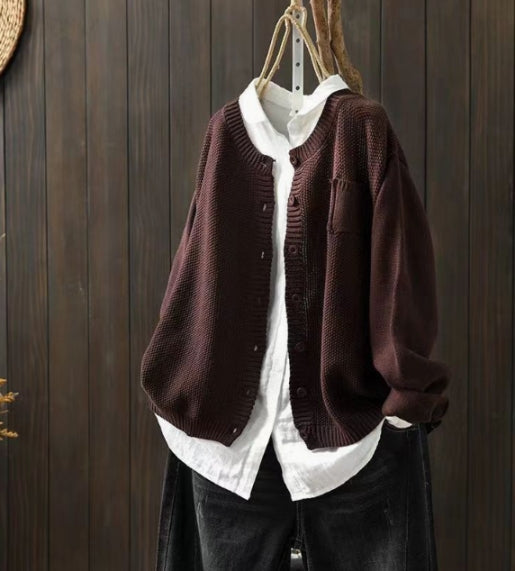 Oversized Cardigan voor Dames met Zakken en een Luxe uitstraling