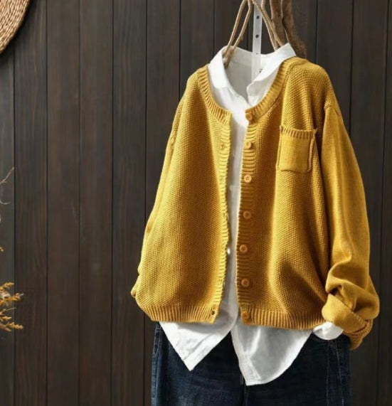 Oversized Cardigan voor Dames met Zakken en een Luxe uitstraling