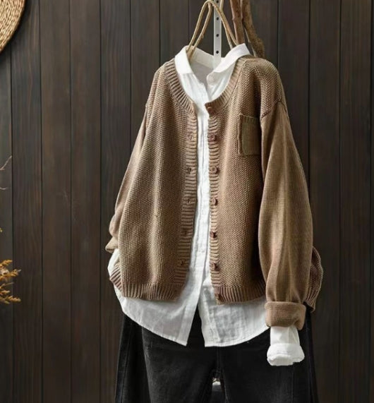 Oversized Cardigan voor Dames met Zakken en een Luxe uitstraling