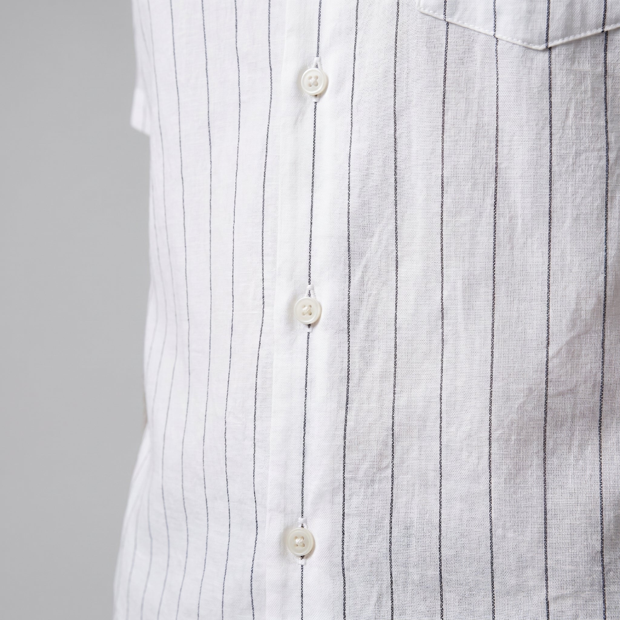 Pinstripe Camp Shirt Heren Korte Mouwen Casual Zomer