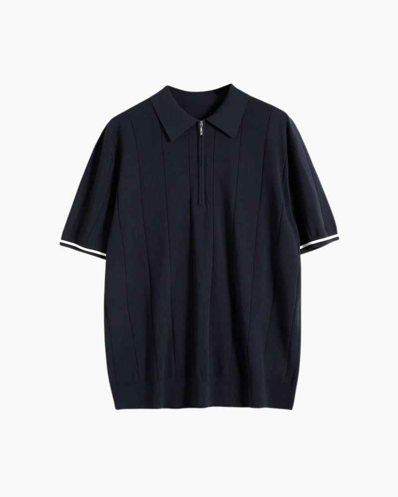 Polo Heren Contrast Trim Lange Mouwen Casual