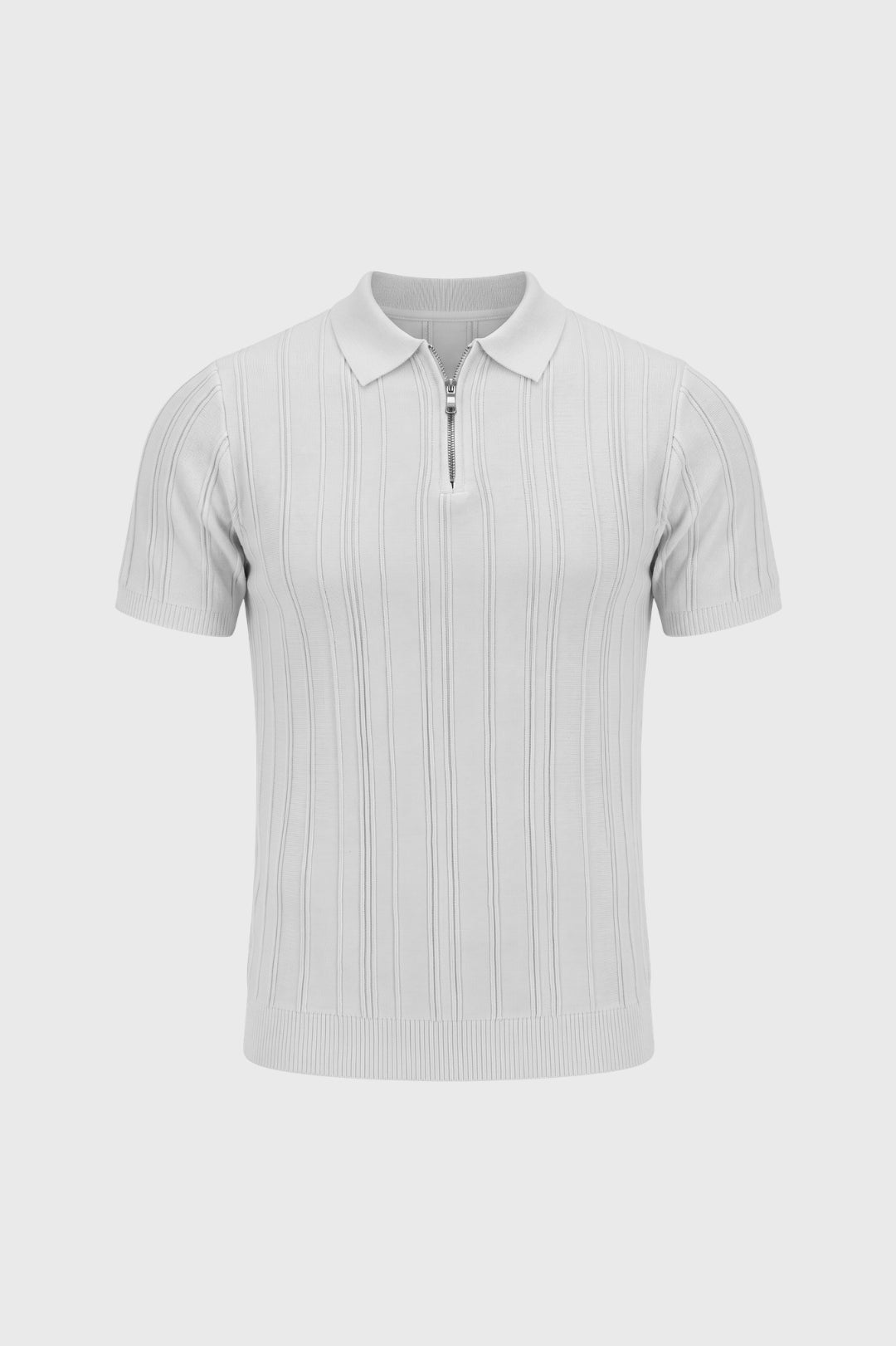 Polo Heren Regular Fit Halve Rits Geribde Textuur