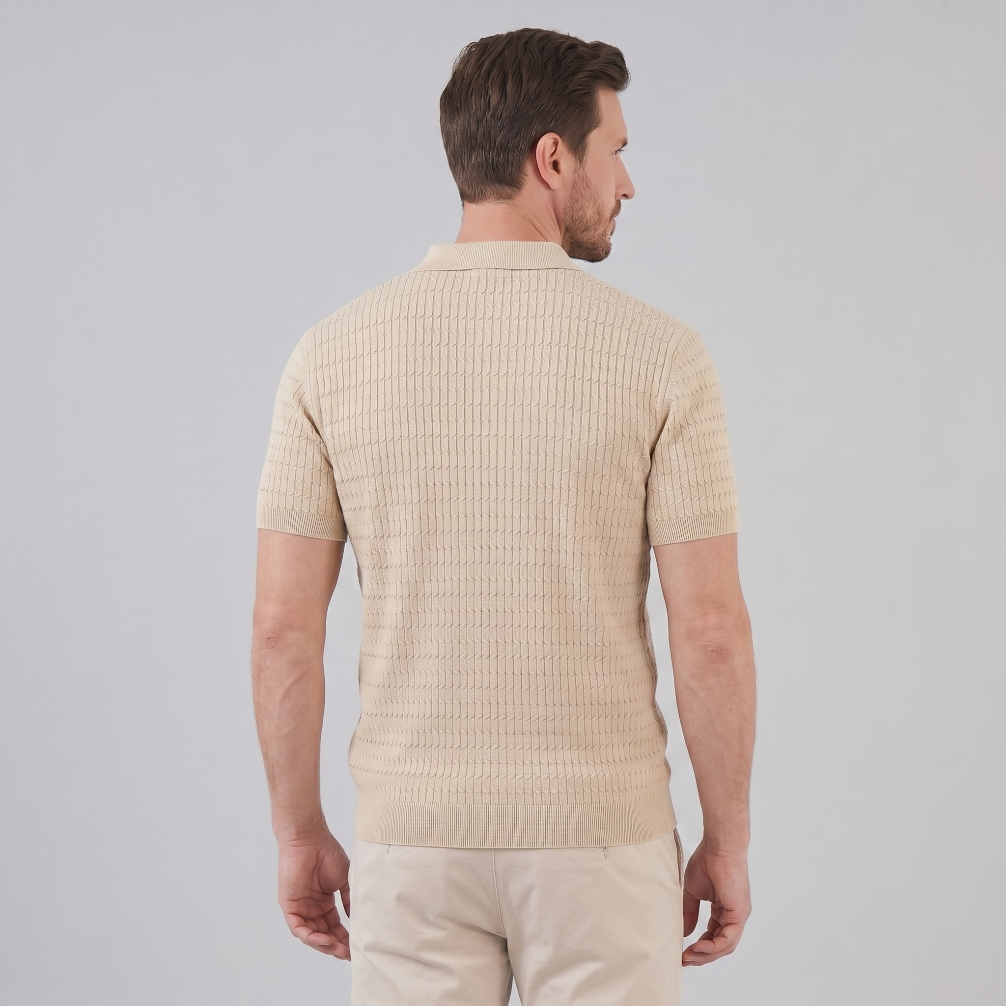 Polo Heren Slim Fit Lange Mouwen Smart Casual