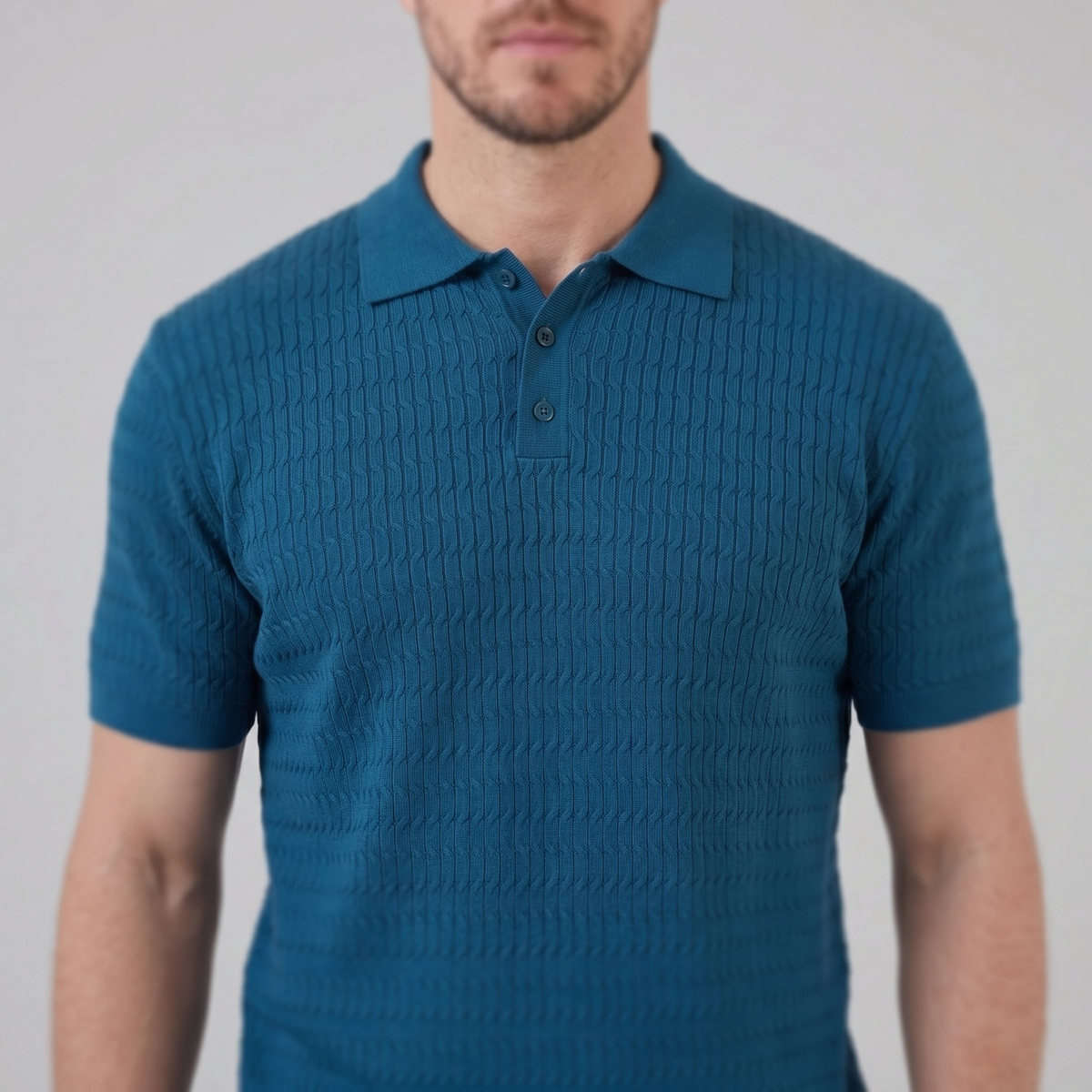 Polo Heren Slim Fit Lange Mouwen Smart Casual