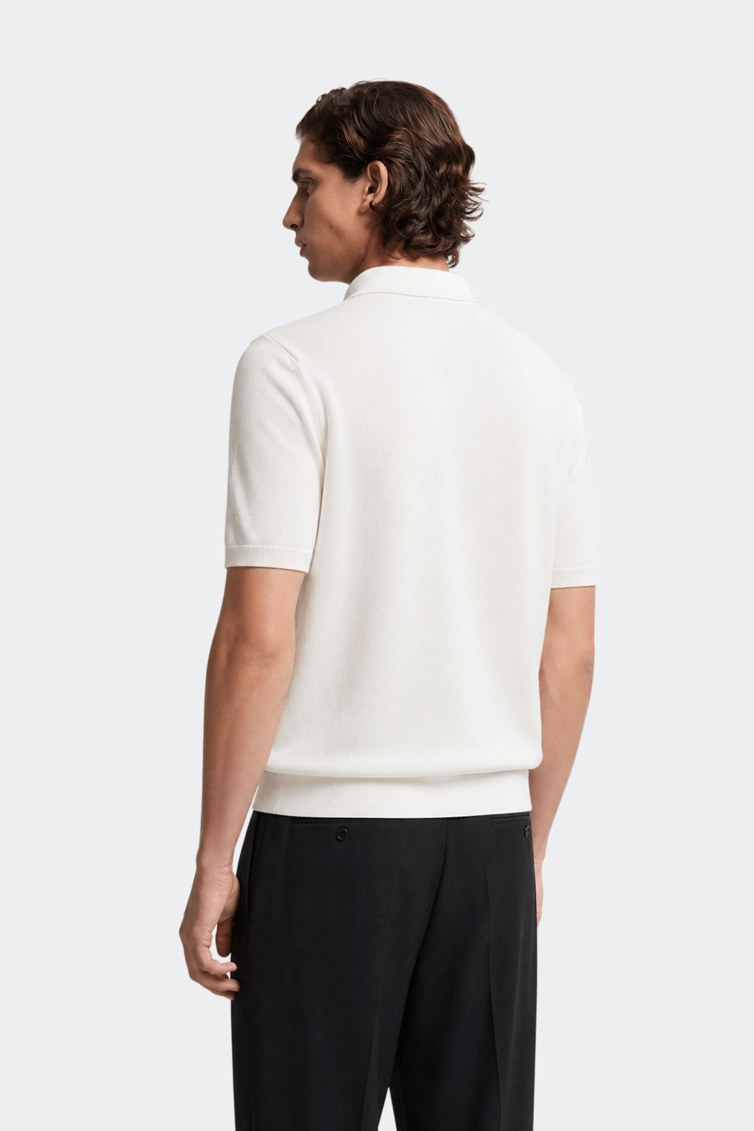 Polo Shirt Heren Gebreide Kraag Drie Knopen