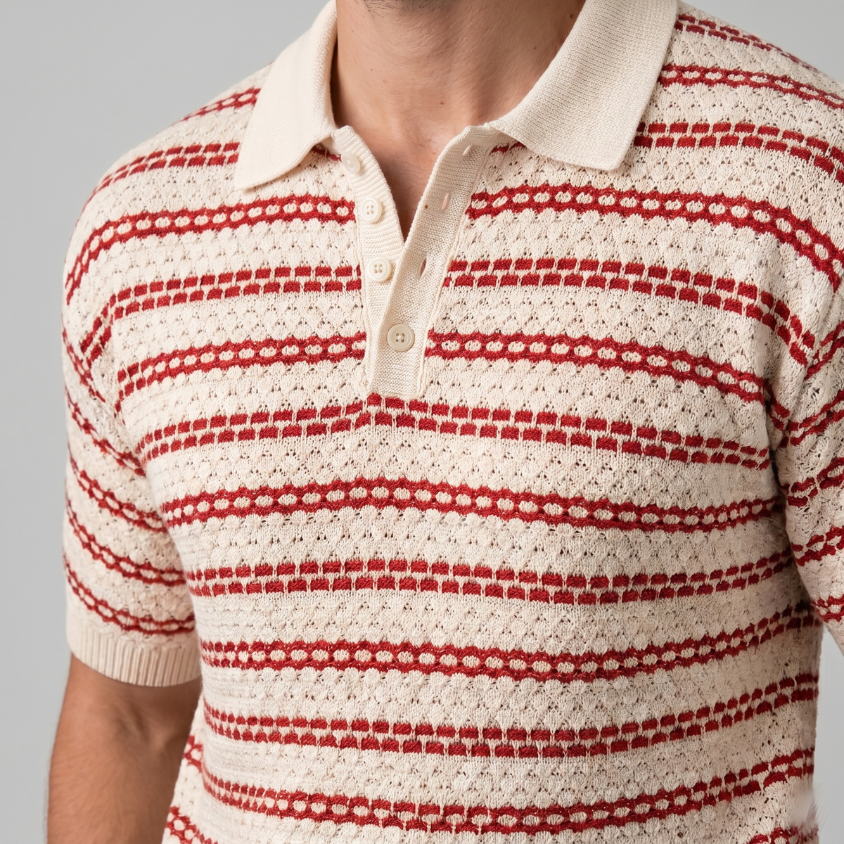 Polo Shirt Heren Gestreept Tailored Fit Casual