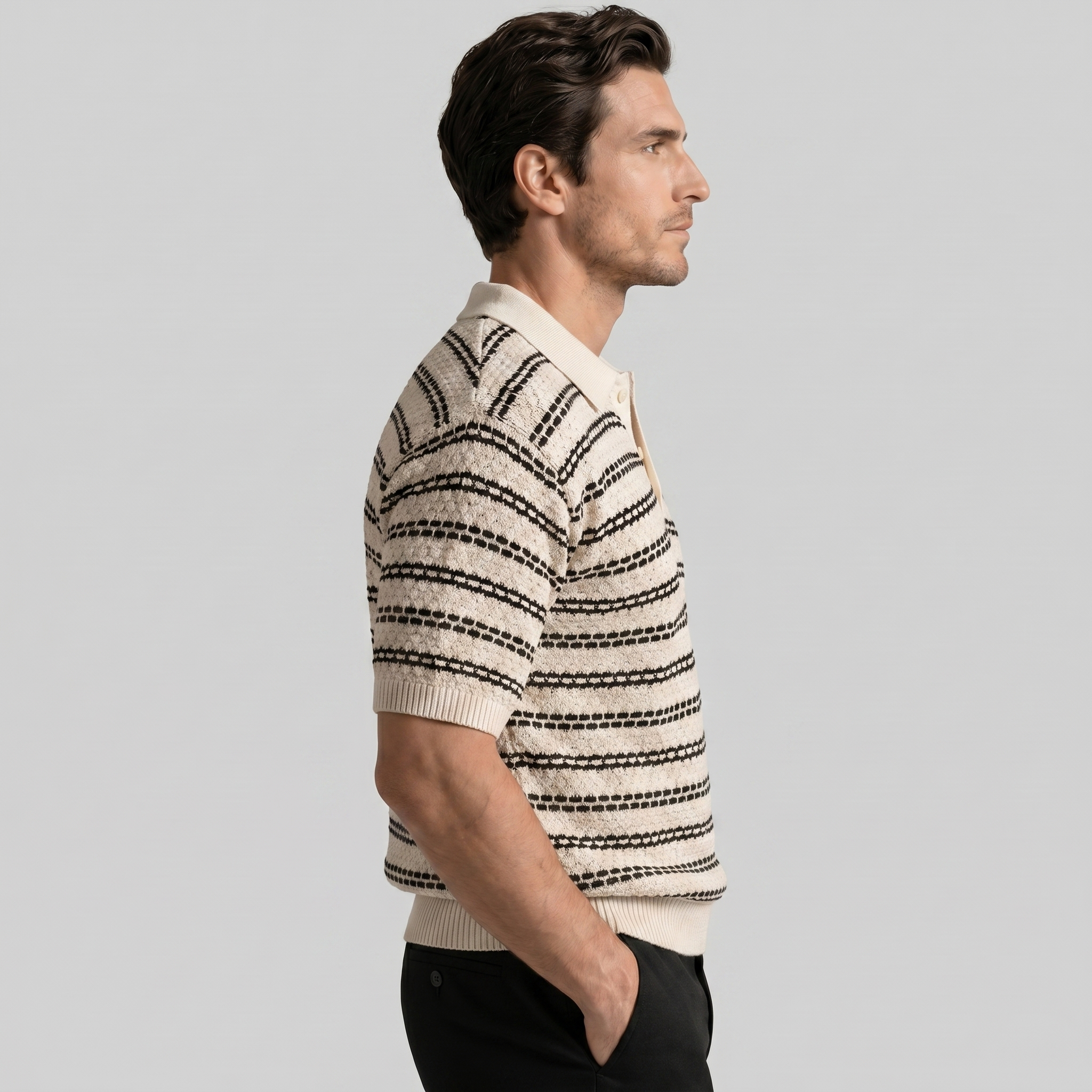 Polo Shirt Heren Gestreept Tailored Fit Casual