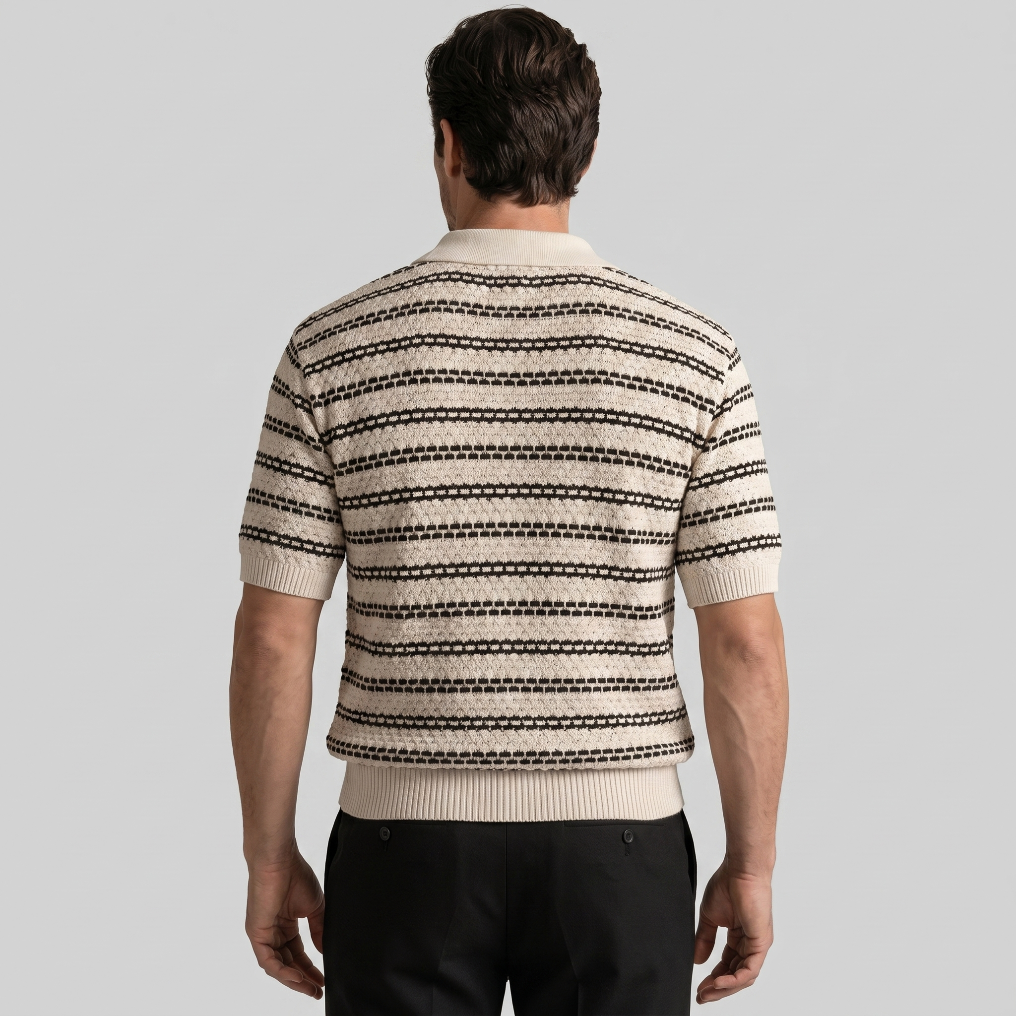 Polo Shirt Heren Gestreept Tailored Fit Casual