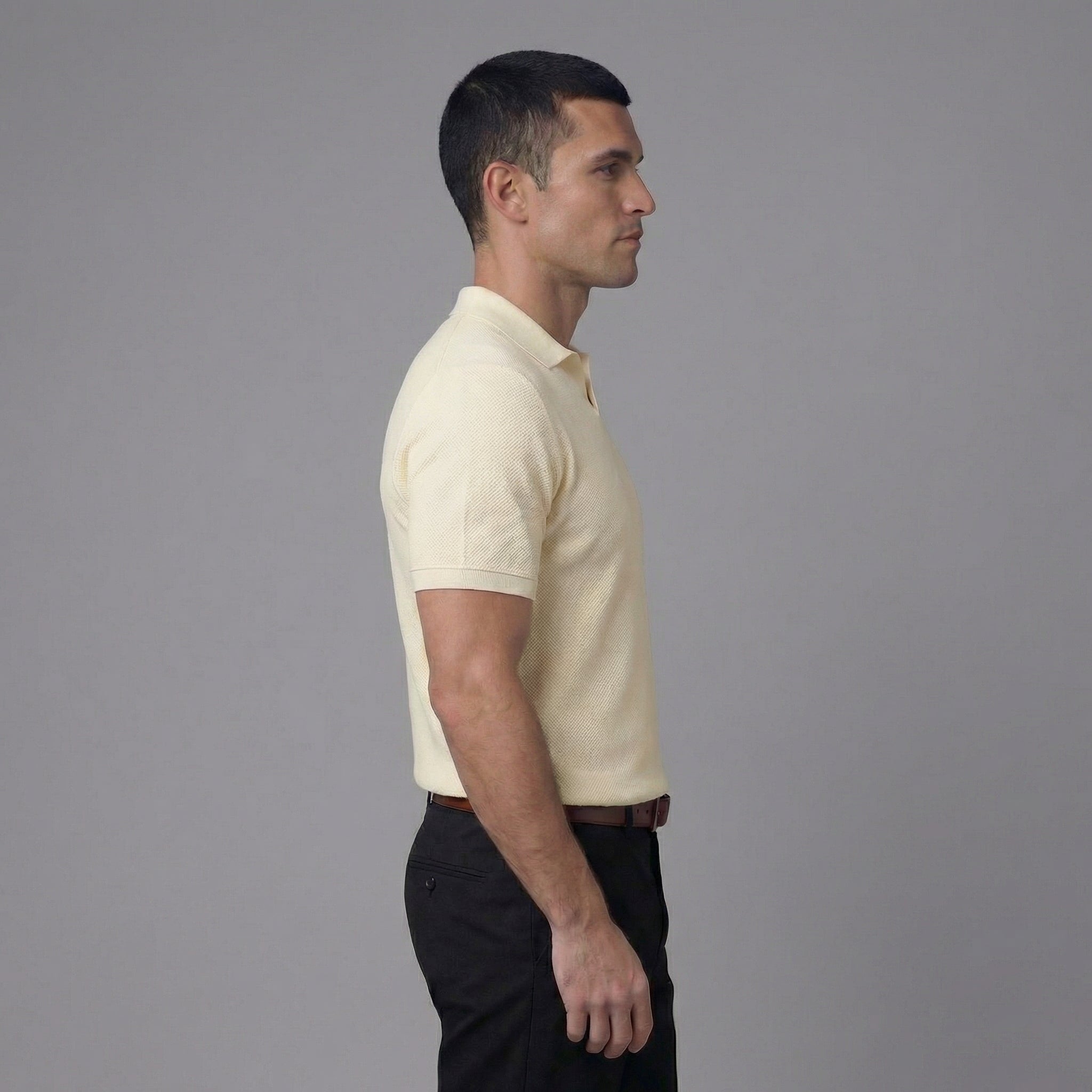 Polo Shirt Heren V-Hals Structured Casual Chic
