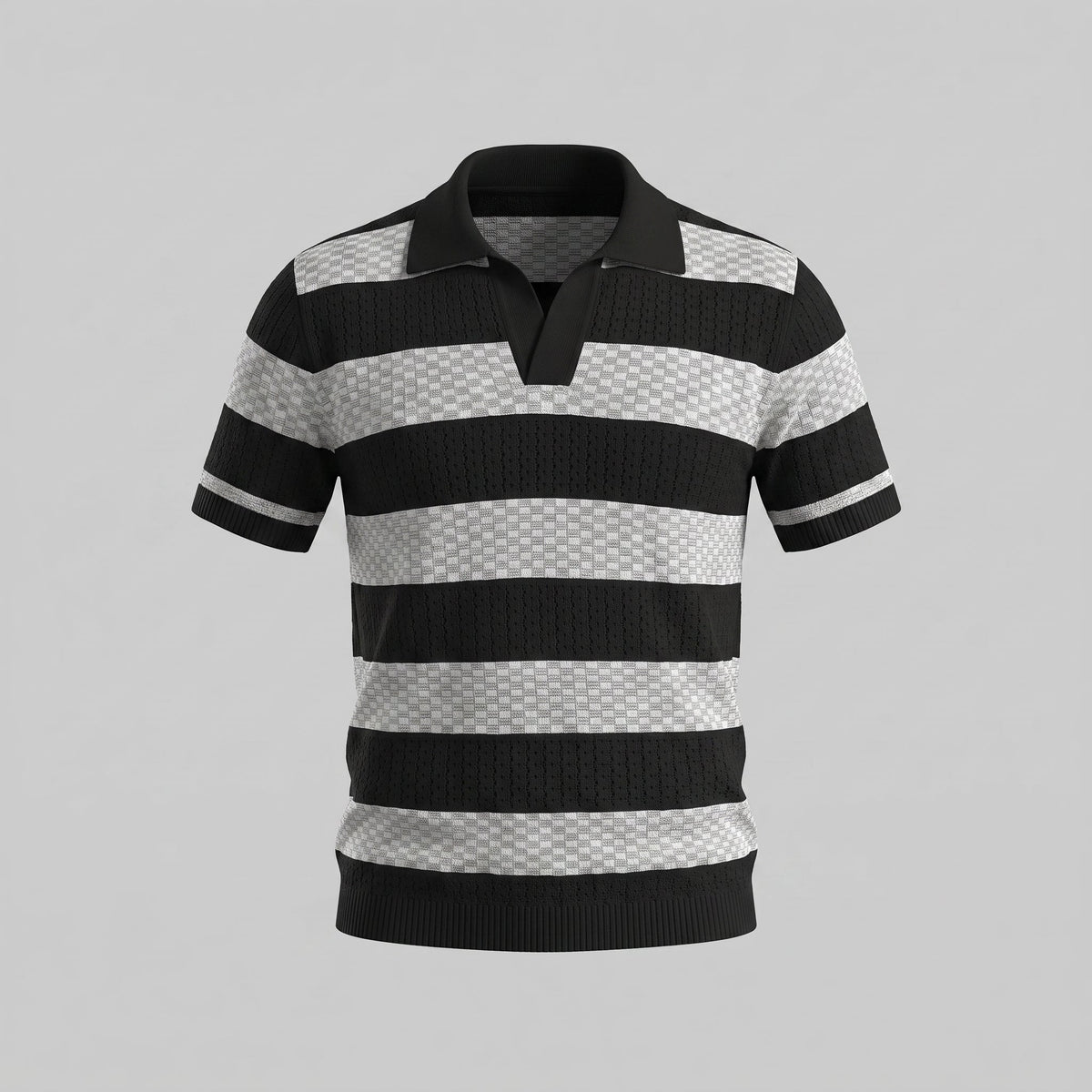 Poloshirt Heren Gebreide Textuur Lange Mouwen Casual Zomer